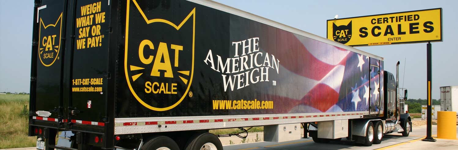 CAT Scale certified weigh station platform where trucks pull up to verify onboard scale accuracy